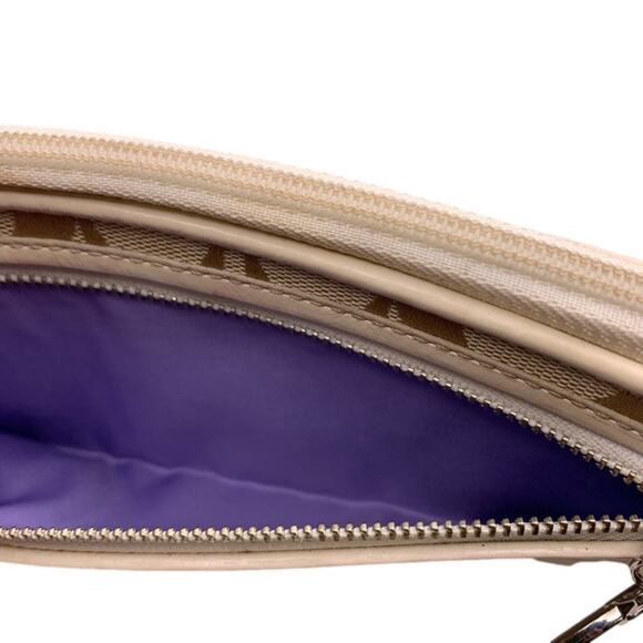 COACH Tan Cream Signature Canvas Wristlet Wallet - Picture 8 of 10